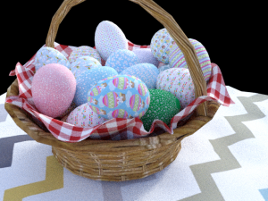 Pack eggs easter with basket Modelo 3D