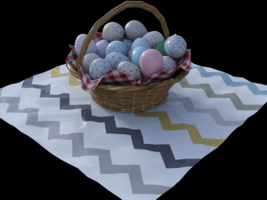 Pack eggs easter with basket Modelo 3D