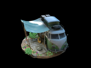 Bus traveler kombi adventure 3D Model