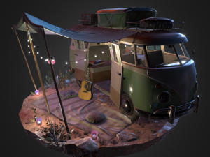 Bus traveler kombi adventure 3D Model
