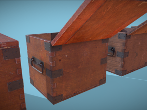 Old Wooden Safe Box Wood Modelo 3D