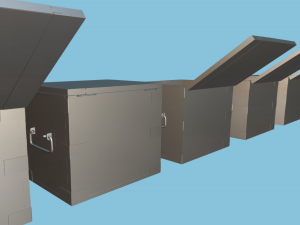 Old Wooden Safe Box Wood Modelo 3D