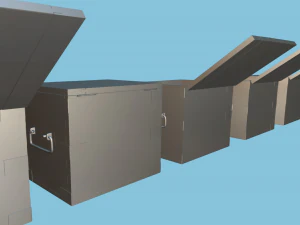 Old Wooden Safe Box Wood 3D Model
