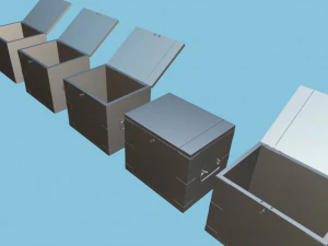 Old Wooden Safe Box Wood 3D Model