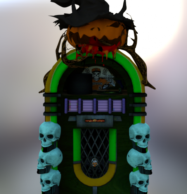 Jukebox Halloween 3D Model .c4d .max .obj .3ds .fbx .stl .blend 