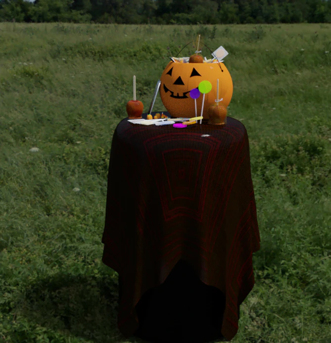 Table Halloween candy 3D Model .c4d .max .obj .3ds .fbx .stl .blend 