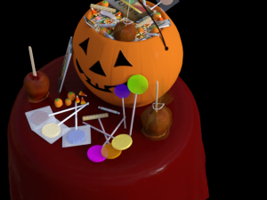 Table Halloween candy 3D-Modell