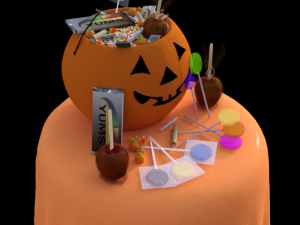 Table Halloween candy 3D-Modell