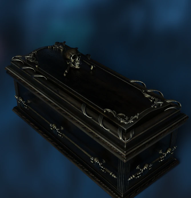 Coffin Vampire decor 3D Model .c4d .max .obj .3ds .fbx .stl .blend 