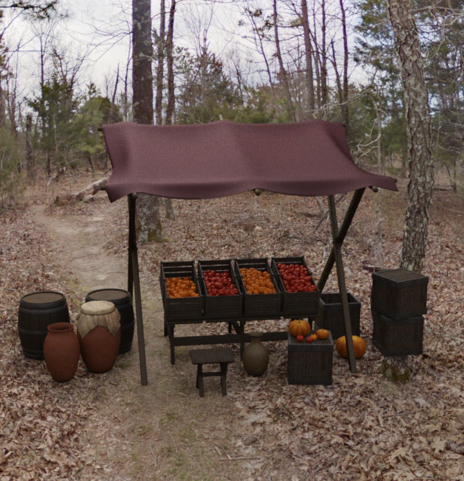 Soporte de exhibici&oacute;n de frutas Tienda Modelo 3D .c4d .max .obj .3ds .fbx .stl .blend 