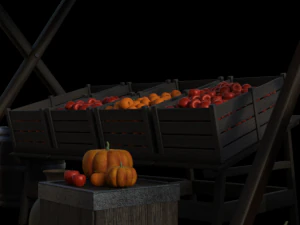 Soporte de exhibici&oacute;n de frutas Tienda Modelo 3D