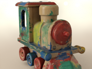 Painted train Model 3D