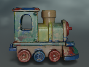 Painted train Modèle 3D
