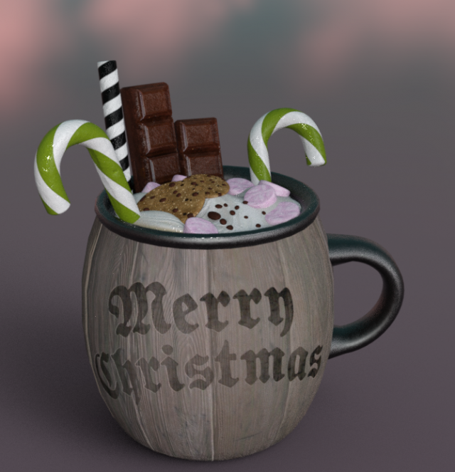ChristmasMugs Xmas pack 3D 모델 .c4d .max .obj .3ds .fbx .stl .blend