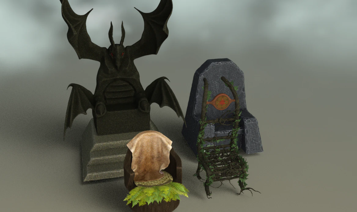 Tronos M&iacute;sticos Modelo 3D .c4d .max .obj .3ds .fbx .stl .blend 