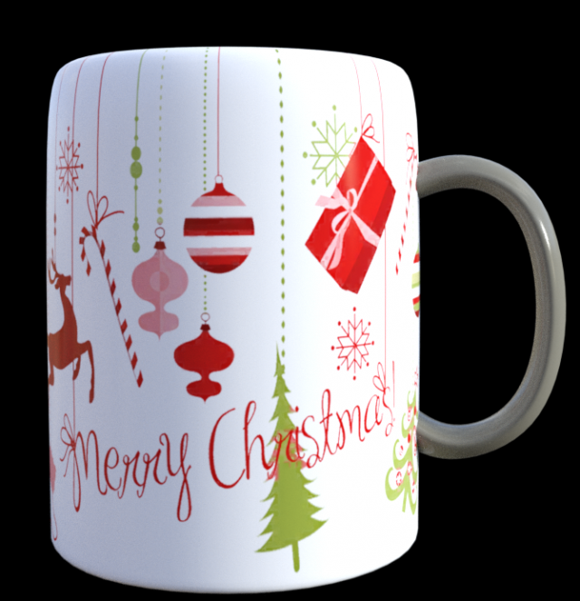 ChristmasMug Xmas Modello 3D .c4d .max .obj .3ds .fbx .stl .blend 