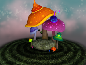 Mistical Mushroom Rock 3D 模型
