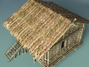 Bamboo Houses 3D Model
