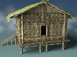 Bamboo Houses 3D Model