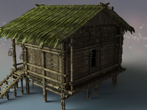 Bamboo Houses 3D Model
