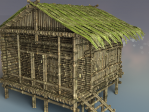 Bamboo Houses Modelo 3D