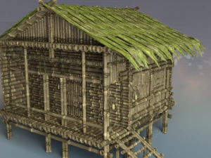 Bamboo Houses 3D Model