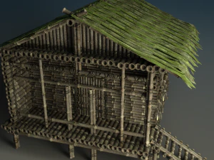 Bamboo Houses 3D Model