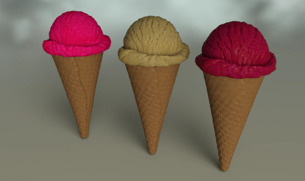 Ice cream balls 3D Model .c4d .max .obj .3ds .fbx .stl .blend 