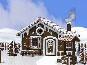 Magical Gingerbread Houses 3D-Modell