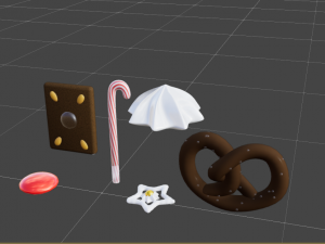Magical Gingerbread Houses 3D Model
