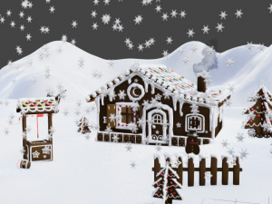 Magical Gingerbread Houses 3D Model