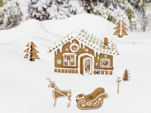 Magical Gingerbread Houses 3D Model