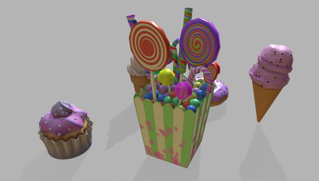 Sweets pack Modelo 3D .c4d .max .obj .3ds .fbx .stl .blend 