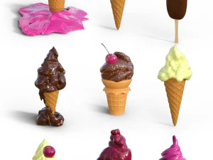 Gelatoo icecream pack 3D Model
