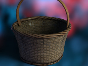Wood Basket 3D Model