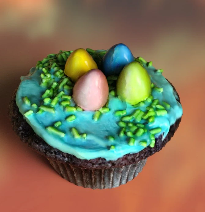Easter cupcake 3D Model .c4d .max .obj .3ds .fbx .stl .blend 