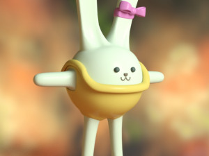 Easter bunny character 3D Model