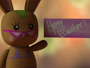 Sinyal kelinci Paskah Model 3D