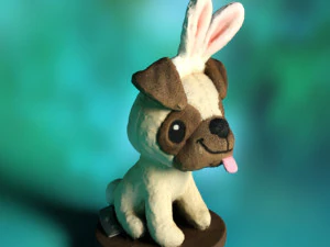 ईस्टर पग कुत्ता 3D मॉडल