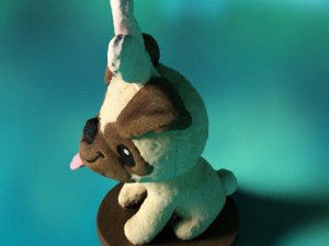 Easter Pug Dog Modello 3D