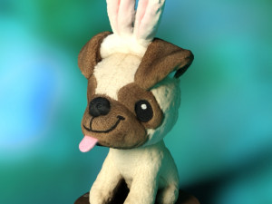 Easter Pug Dog Modello 3D