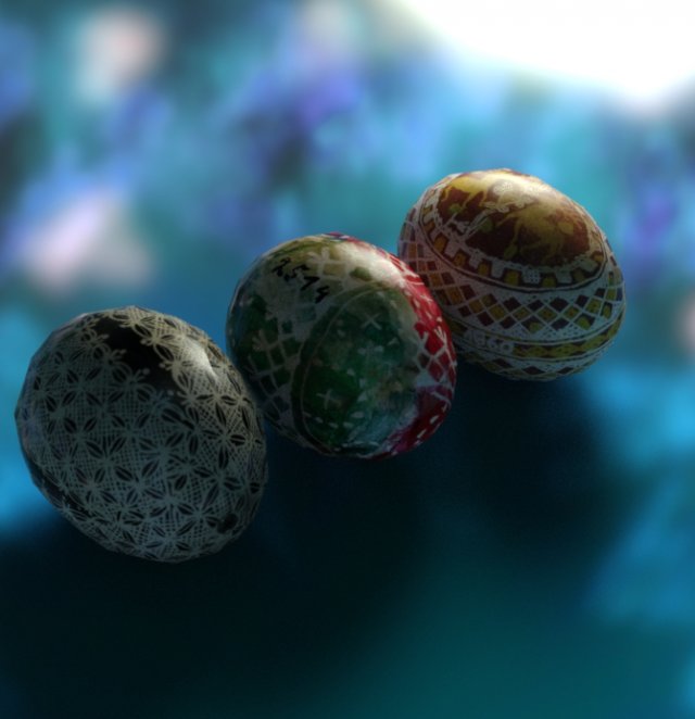 Easter eggs painted 3D Model .c4d .max .obj .3ds .fbx .stl .blend 