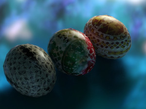 Easter eggs painted 3D Model