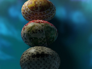Easter eggs painted 3D Model