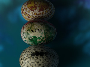Easter eggs painted 3D Model