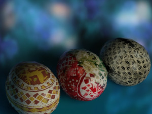 Easter eggs painted 3D Model