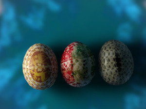 Easter eggs painted 3D Model