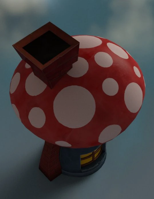 Mushroom house 3D Model .c4d .max .obj .3ds .fbx .stl .blend 