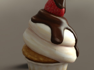 Strawberry muffin Modelo 3D