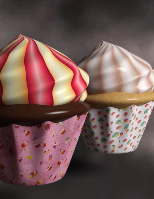 Muffins 3D Model .c4d .max .obj .3ds .fbx .stl .blend 